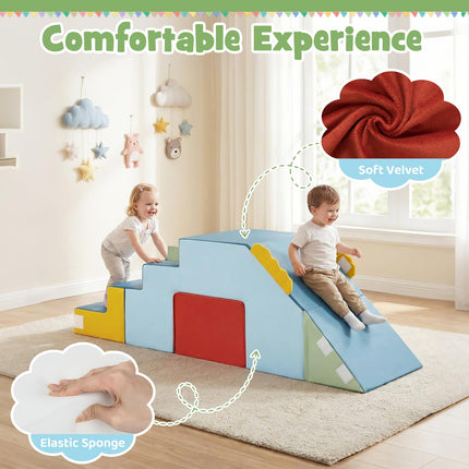 Costzon Toddler Climbing Toys Velvet Cover Convertible Table Chair Set