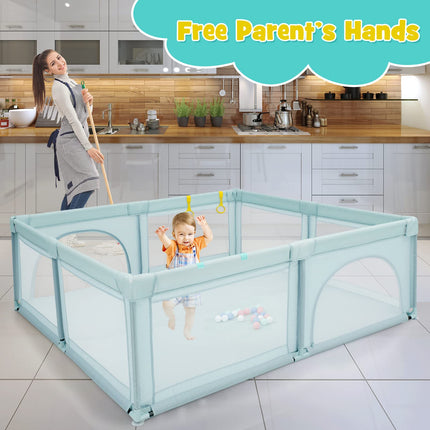 Costzon Baby Playpen, Extra Large Playpen for Toddlers Baby, 81" x 73" x 27"