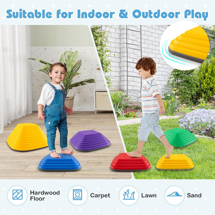 Costzon Stepping Stones for Kids, Non-Slip Toddler Sensory Balance Blocks