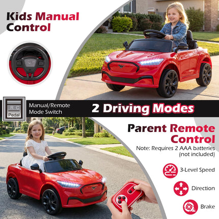 Costzon 12V Licensed Ford Mach E Kids Electric Vehicle Wireless Connection & Spring Suspension