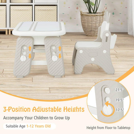 Costzon Kids Table and Chair Set, Graffiti Activity Table, Toddlers Art Table & Chair