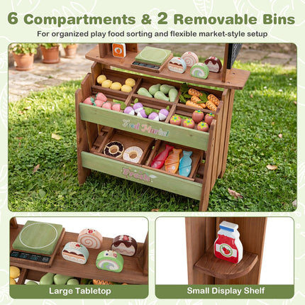 Costzon Wooden Grocery Store Pretend Play