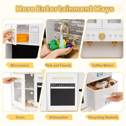 Costzon Kids Kitchen Playset Montessori Toddler Play Kitchen for Kids 3+ Years