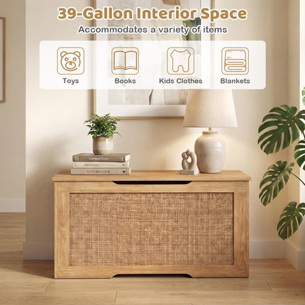 Costzon Kids Storage Bench 40” Rattan Toy Box