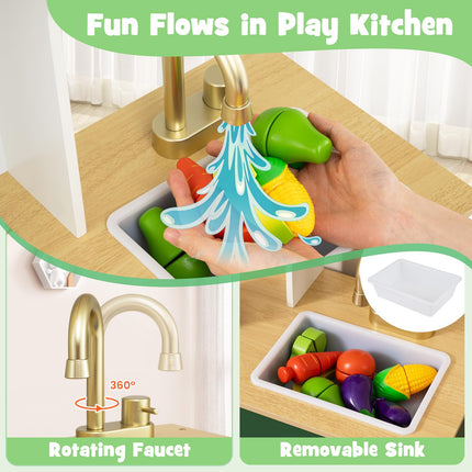 Costzon Little Chef Kitchen Playset w/Microwave for Girl Boy Aged 3+