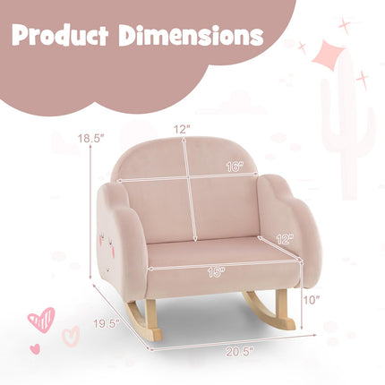 Costzon Kids Sofa, Rocking Chair with Solid Wood Frames, Toddler Furniture Armchair