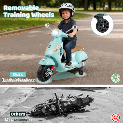 Costzon Toddler Motorcycle 12V Licensed Vespa Ride on Motorcycle
