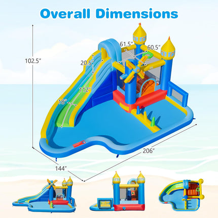BOUNTECH Inflatable Water Slide Bounce House | Kids Water Park Jump Bouncy Castle with 780w Air Blower