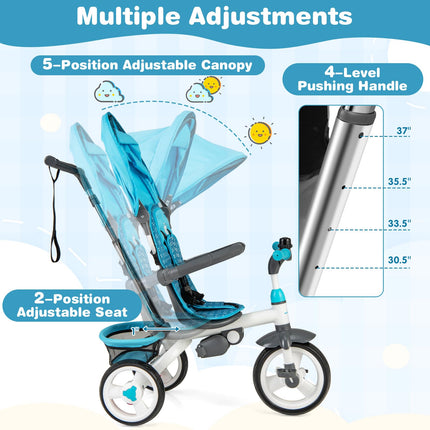 Costzon Tricycle for Toddlers 6 in 1 Trike w/Parent Handle