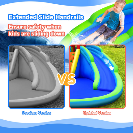 Costzon Inflatable Water Slide for Kids, Mighty Kids Inflatable Water Park w/Splash Pool
