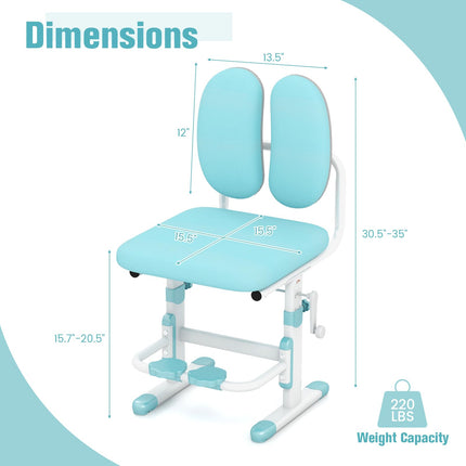 Costzon Kids Desk Chair, Height-Adjustable Student Study Chair w/Double Back Support, Breathable Mesh Seat Cushion
