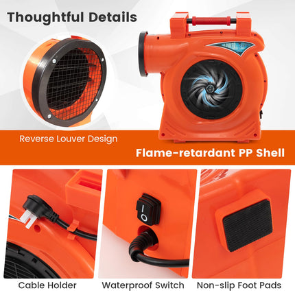 Costzon Commercial Air Blower, 3HP/1500W Bounce House Blower