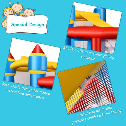 Costzon Inflatable Bounce House 5 in 1 Kids Slide Jumping Bouncer Castle