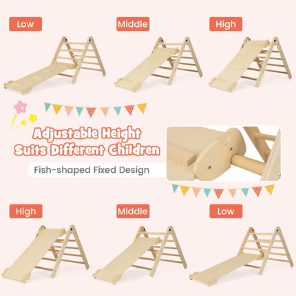 Costzon Climbing Toys for Toddlers, 4 in 1 Foldable Wooden Montessori Baby Climbing Gym