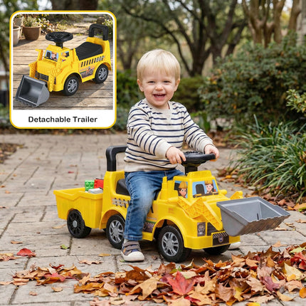 Costzon Ride on Excavator Kids Digger Bulldozer Push Car