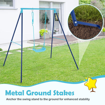 Costzon Swing Sets for Backyard, All Weather A-Frame Swing Stand Frame with Adjustable Swing Seat