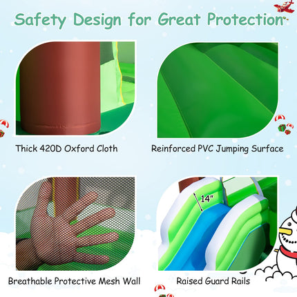 Costzon Inflatable Bounce House, Christmas Bouncy House for Toddler Kids/735w Blower