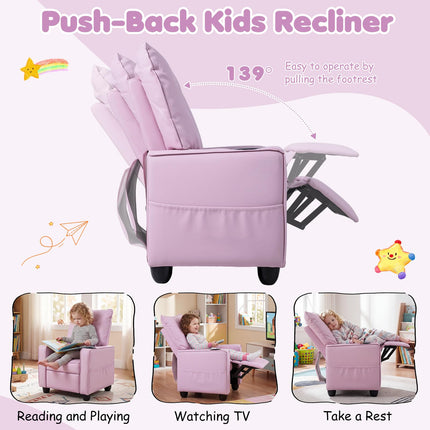 Costzon Kids Recliner Chair with Cup Holder 2 Storage Pockets