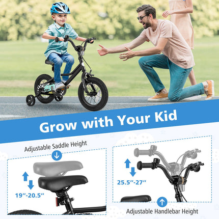 Costzon 12 14 16 18 Inches Car Pattern Sporty Bicycle with Removable Training Wheels