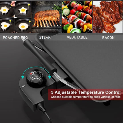 Costzon 35" Electric Griddle Teppanyaki Grill, Nonstick Extra Large Cooking Plate for Pancake Barbecue