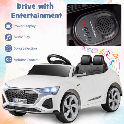 Costzon 12V Kids Ride on Car Licensed Audi SQ8, Remote Control Ride on Toy, Battery Powered Electric Vehicle with Spring Suspension