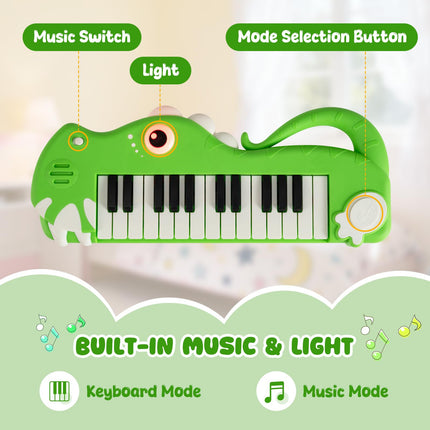 Costzon 25-Key Kids Piano Keyboard Dinosaur Shape Toy Digital Piano