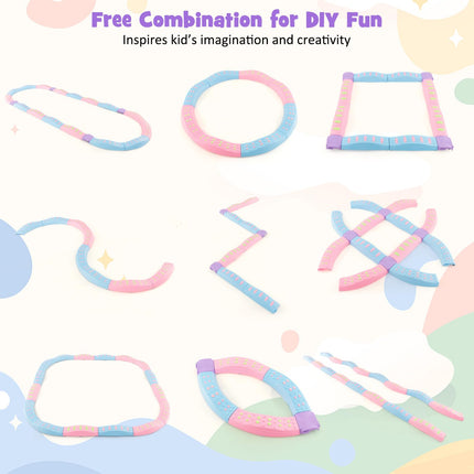 Costzon Wavy Balance Beam for Kids, 20-Piece Colour Toddler Stepping Stones