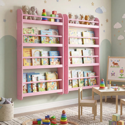 Costzon 4-Tier Wall Mounted Book Shelf for Toys & Books