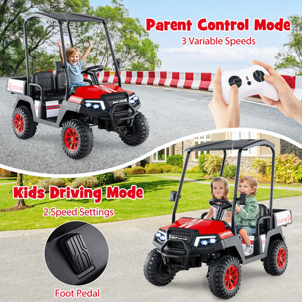 Costzon 24V Kids Golf Cart, 4WD 2 Seater Ride on Car