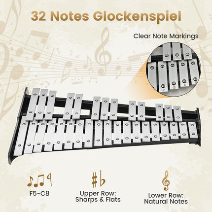 Costzon 32 Notes Glockenspiel | Xylophone Percussion Instrument for Beginners