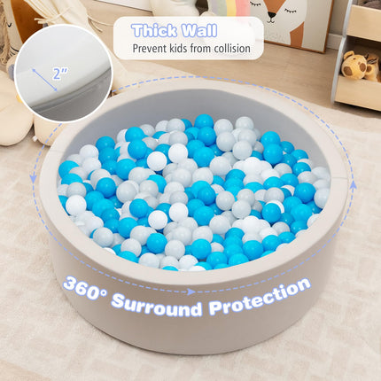 Costzon Ball Pit, Soft Round Baby Ball Pool w/ 200 Ocean Balls