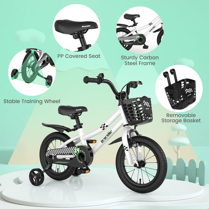 BABY JOY Kids Bike, 12 14 16 18 Inch Children Bikes for Boys Girls Age 3-8 Years w/Training Wheels