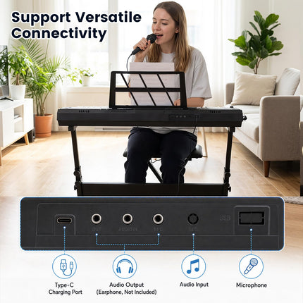 Costzon 61 Key Keyboard Piano | Portable Digital Piano Musical Instrument for Beginners