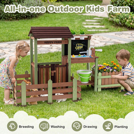 Costzon Outdoor Mud Farm Playset for Kids
