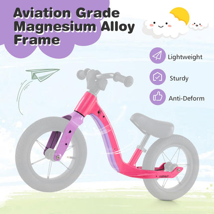 BABY JOY 12-Inch Balance Bike, Magnesium Alloy Frame Toddler Bike, No Pedal Training Bicycle for 3+ Years Old Baby