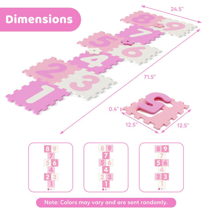 Costzon Kids Foam Puzzle Floor Mat 9 Tiles Baby Comfortable Tummy Time Mat