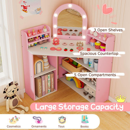 Costzon  Kids Vanity Table and Chair Set
