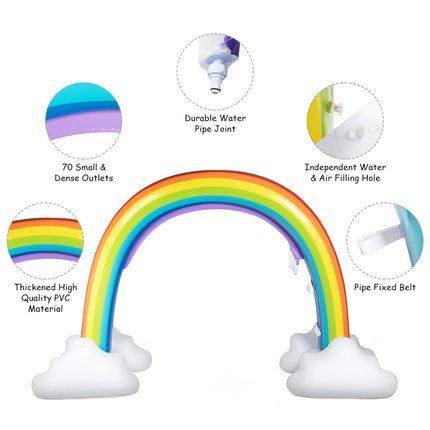 Costzon Inflatable Rainbow Sprinkler, Over 6 Feet Long, Outside Yard Summer Toy for Boys Girls