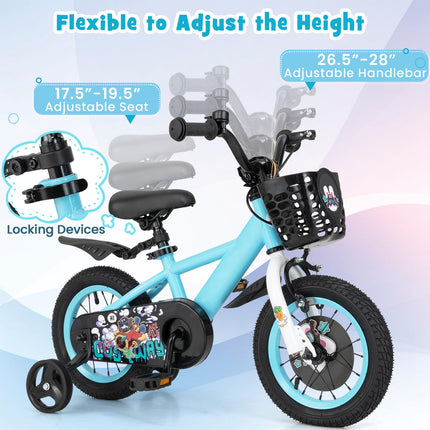 Costzon Rabbit Pilot Sporty Kids Bike, 12 Inch Child Bike for 3-8 Years Old with Adjustable Height