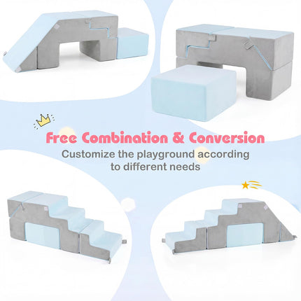 Costzon 4-in-1 Foam Climbing Blocks Foldable Montessori Climbing Toy for Toddler 3+ Years