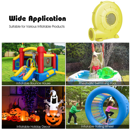 Costzon Air Blower, 480W Bounce House Blower, Pump Fan Commercial Inflatable Bouncer Blower, Air Blower for Inflatables