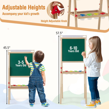 Costzon Double Sided Kids Art Easel with Magnetic Whiteboard