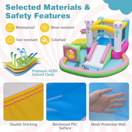 BOUNTECH Inflatable Bounce House, Bouncy House with Slide for Kids 3-6 Indoor Outdoor with Obstacle