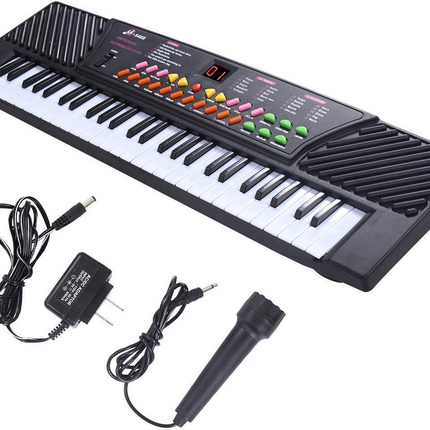 Costzon 54-Key Electronic Keyboard Piano with LED Digital Display, Portable Electronic Musical Instrument with Microphone & Adapter