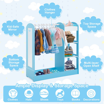 Kids Dress up Storage with Mirror - Costzon