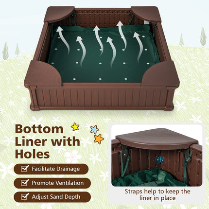 Costzon Kids Sandbox with Cover