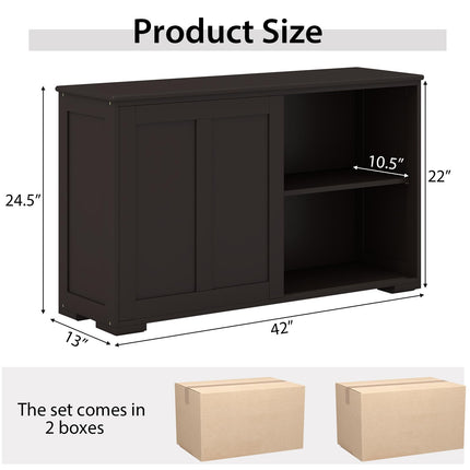 Costzon Kitchen Sideboard Wooden Cupboard Server Buffet Console Table
