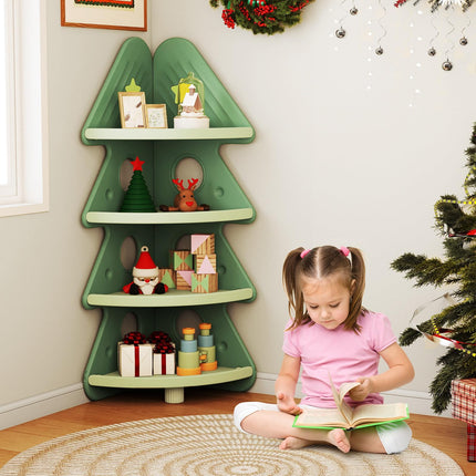 Costzon Christmas Tree Bookshelf for Kids Toddler Montessori Corner Bookcase