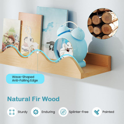 Costzon 4 Pcs Kids Floating Bookshelves
