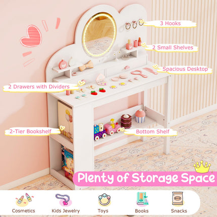 Costzon Toddler Makeup Vanity Desk Dressing Table